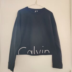 Calvin Klein cropped black sweater size L